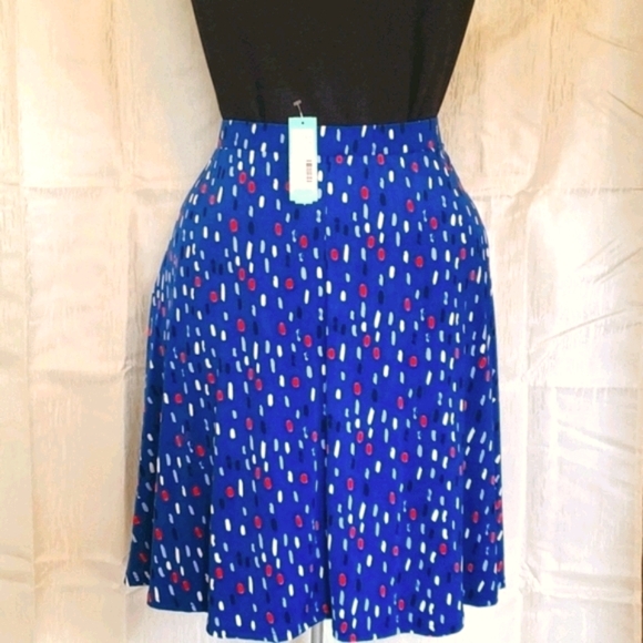 Gilli Tessa Midi Skirt - 3x Blue w/ Red/Wht/Blk - Picture 3 of 6